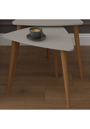 3 Lü Üçgen Zigon Sehpa Ahşap Ayaklı-sehpa02-kül Gri