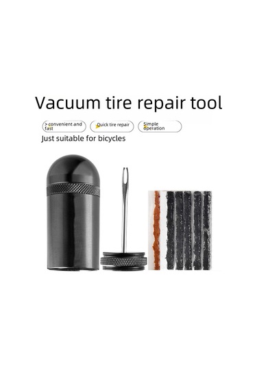 Reedark Bisiklet Lastik Tamiri İçin Taşınabilir Acil Tamir Seti - Vakum Lastik İçin Sondajlı Tamir Çubuğu Siyah, Standart Siyah