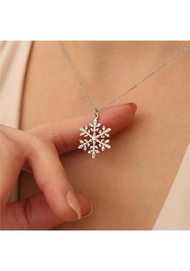 925 Ayar Gümüş Kar Tanesi Kolye