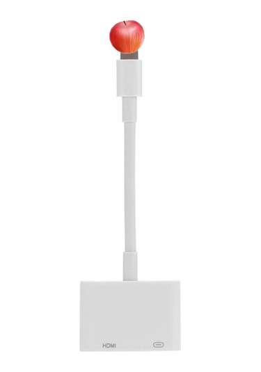 Gajeena İphone Uyumlu İpad İçin Lightning'den Hdmı'ye 1080p Hd Video Akış Adaptörü - Tv/projektör Ekran Yansıtma Kablosu Beyaz
