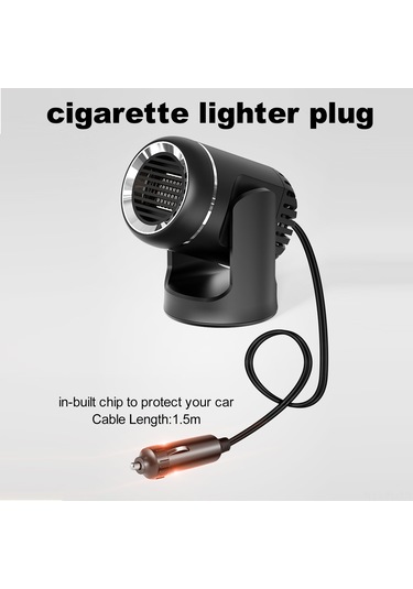 Lemestar 12v 130w Taşınabilir Araç Isıtıcı - Cam Kurutma Ve Buz Çözme Fonksiyonlu Otomobil Isıtma Fanı