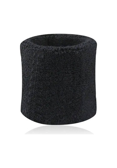 2 Adet Düz Renk Spor Fitness Ter Havlu El Bileklikleri Pamuklu Likralı Sarı