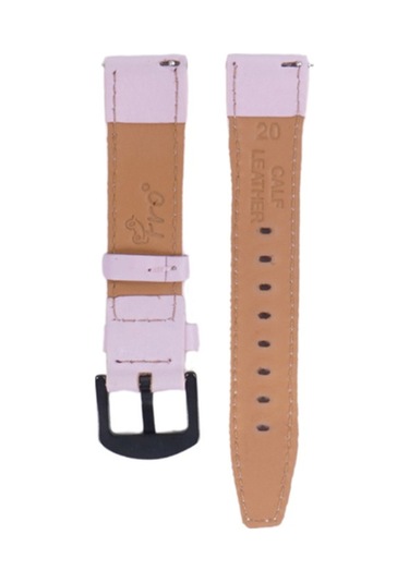 Fro Lw38-43 20 Mm Hakiki Deri Düz Pembe Kordon Siyah Toka