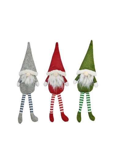 Xiyyadms Kırmızı Uzun Bacaklı Parçalı Yüzsüz Bebek Noel Figürü - Pencere Süsü Ve Ev Dekorasyon Aracı