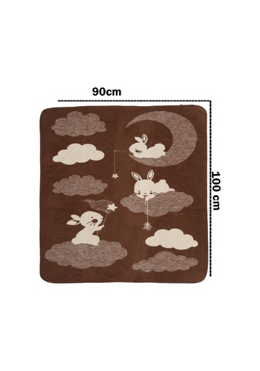 Yumuşak Bebek Çocuk Battaniyesi Mevsimlik 90x100 Cm Kahverengi