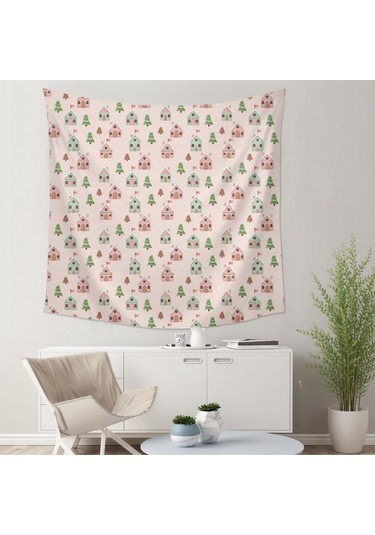 Noel Desenli 59x59 İnç Kare Duvar Halısı, Oturma Odası, Yatak Odası Ve Genç Odası İçin-a160