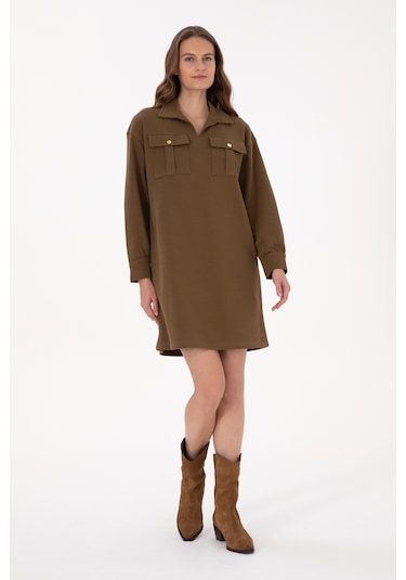 U.s. Polo Assn. Kadın Haki Elbise Örme 50318191-vr027 Haki
