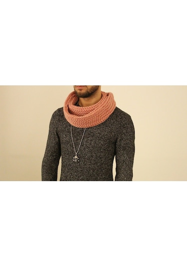 Boldy Örme Boyunluk Triko Atkı Somon Unisex (528295206)