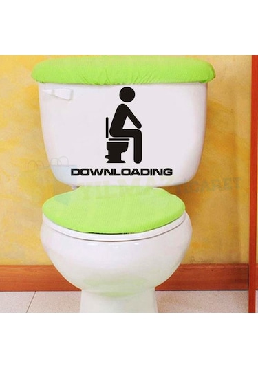 Yılmazetic Downloading Wc Klozet Yapıştırma Banyo Sticker 40 x 35 CM