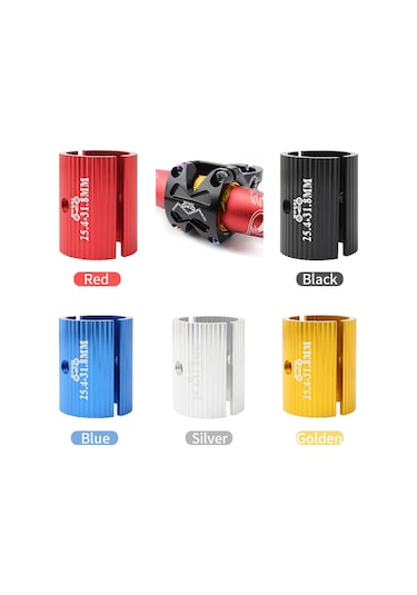 Tenfowee Mountain Bike Ve Yol Bisikleti Çubuğu Adaptörü 31.8-35mm Mavi Alüminyum Allüminyum Dönüştürücü Sağlam Ve Dayanıklı