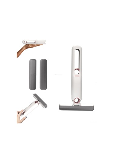 Geeksen Eko Pamuk Uçlu El Tutulu Mini Mop Seti - 2 Değiştirme Başlığıyla, Kolay Dehidrasyonlu, Taşınabilir Temizlik Aleti