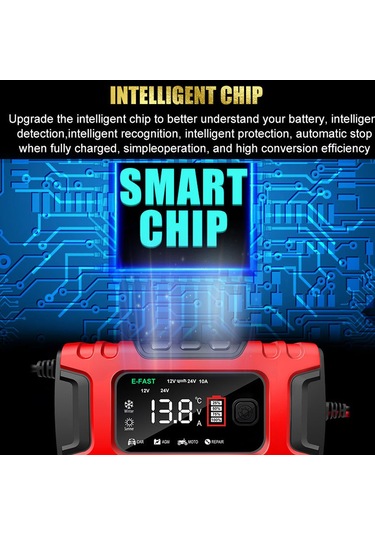 Ranyeek 7 Aşamalı Otomatik Akü Şarj Cihazı, Moto Ve Araç Aküleri İçin, Sarı İngiliz Tipi, Tk-600 Modeli