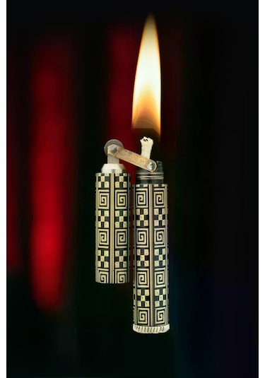 Caka Lighter Kare Desen Benzinli Çakmak - Ckl-006