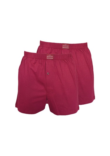 Malabadi Erkek Bordo 2 Li Paket Geniş Kalıp %100 Pamuk Boxer 024 Bordo