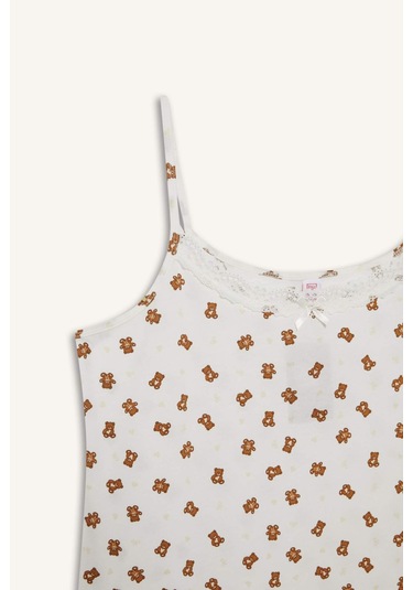 Defacto Regular Fit U Yaka Askılı Gecelik-fall İn Love F5921ax25smer85 Ekru