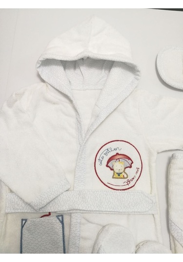 30020 Kırmızı Şemsiyeli Bornoz Seti