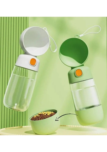 River World Köpekler İçin Su Matarası Taşınabilir Mama Hazneli