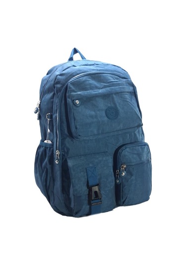 Klinkır Okul Çantası Lise Ortaokul Üniversite Kadın Sırt Çantası Hafif Kumaş Çok Cepli Mavi