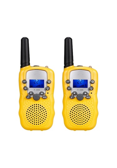 Erkek-çocuk Uyumlu Kablosuz Konuşur 8 Kanal 3 Km Menzil Vox Otomatik Gürültü Engelleme Flaşlı Outdoor Kamp Turizm Sarı Pil Yok