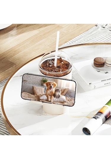 Dashanshop Orange 2'li Paket Devrilmez Bardak Tutucu, Vakuzlu Ve Masalar İçin Taşınabilir Askı Turuncu