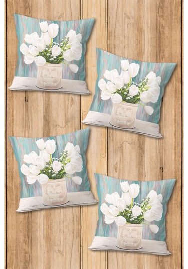 Dijital Baskılı Yumuşak Dokulu 4 Lü Kırlent Kılıfı Takımı 43x43 Cm Krl0083 Renkli