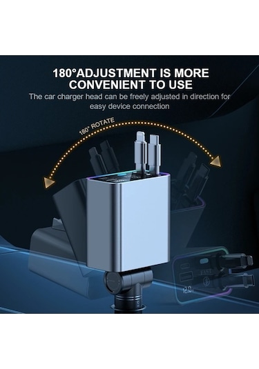 Zyzqstore 148w Pd 66w Araba Şarj Cihazı, Katlanabilir Araç Çakmak Adaptörü, 1 Adet 1 Adet