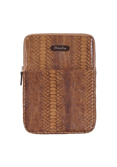 Mink Croco 13 İnç Laptop / Macbook Uyumlu Kılıf Kılıf Taba