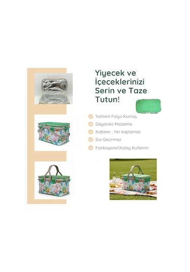 25 Lt Piknik Sepeti 1072 Picnic Bag -326 Karışık/Çok Renkli