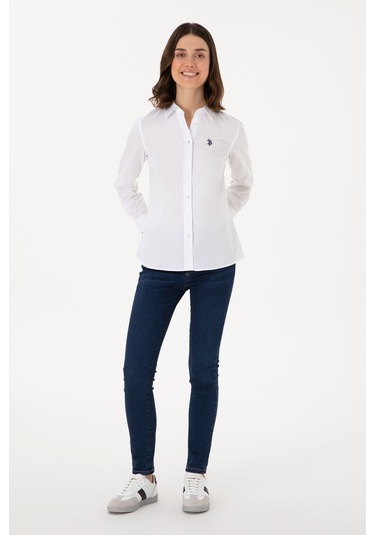 U.s. Polo Assn. Kadın Beyaz Gömlek Basic 50298113-vr013 Beyaz