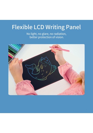 Aubyhe 10.5 İnç Tek Renk Lcd Çocuk Çizim Tahtası - Tek Tuşla Silme Ve Kilitleme Özelliği, Abs Malzeme, Taşınabilir El Yazısı Pad Pembe Pembe