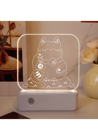 Lıcorıce Çift Kullanımlı Akıllı İndüksiyon Gece Lambası-kedi Sıcak Renkler Diğer