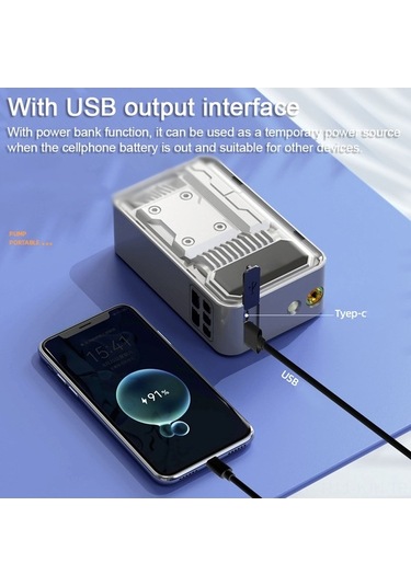 Fortunelane Akıllı Araç Hava Pompası - Hızlı Şarj, Otomatik Baskı, Led Işıklı, Power Bank, 7.4v Taşınabilir