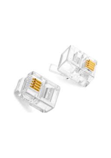 Rj11 Konnektör 6p4c Konnektör Telefon Kablosu Jack 100 Adet