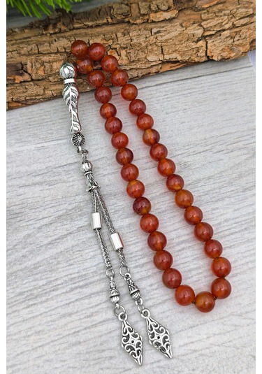 Akik Tesbih Ve Bileklik Doğal Taş Akik Set 8 Mm Bt028 Kırmızı