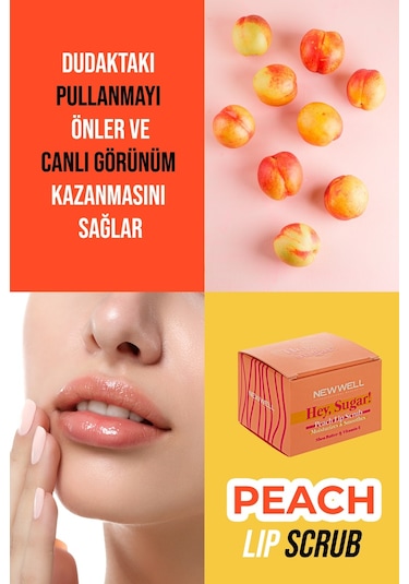 New Well Hey Sugar Şeftali Aromalı Dudak Peeling 20 G