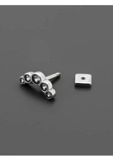 Markiz 925 Ayar Gümüş Kıkırdak Piercing Küpeli Kulak Küpesi 192262703 Gri