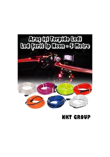 Araç Içi Neon Ledi Ip Led Renk Seçenekli 5 M