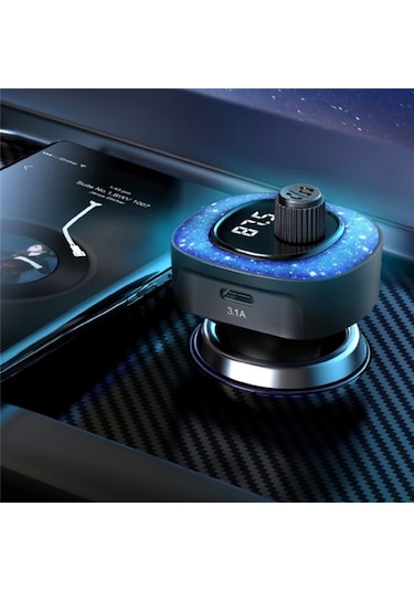Sones C41 Yıldız Işığı Araç Şarj Cihazı Abs Adaptörü Fm Verici Bluetooth Eller Serbest Arama Mp3 Müzik Çalar