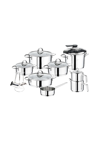 Oms 18 Parça Silindir Set Ezme Çelik Kulp 1087 Sade