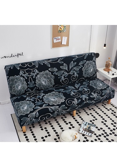 Yaozixa Yüksek Elastik Poliester-spendeks Koltuk Örtüsü, Yüksek Dayanıklı, Yıkama Kolay, 160-190cm Uzunlukta, Ev Dekoru Koltuk Koruması Siyah