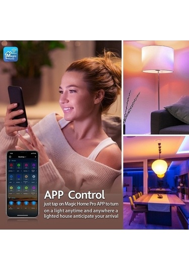 Besthome1 Wi-fi Kontrollü Akıllı Ampul Seti - 9w Rgbw E26, 2700k-6500k, Ses/zamanlayıcılı 2x Ampul + 1 Kumanda Diğer