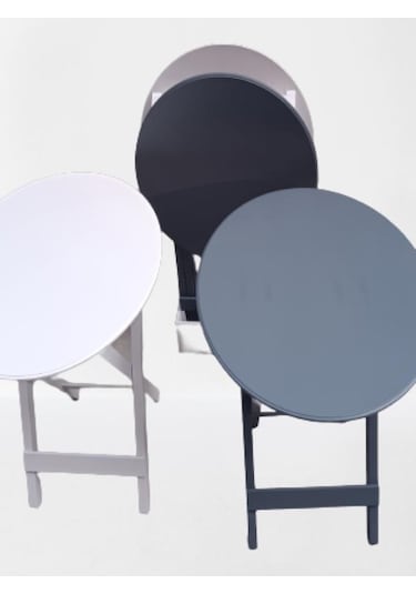 Çanta Zigon Sehpa Oval Model Dörtlü Ahşap Mdf Beyaz Ve Gri Renk Uyumu El Yapımı