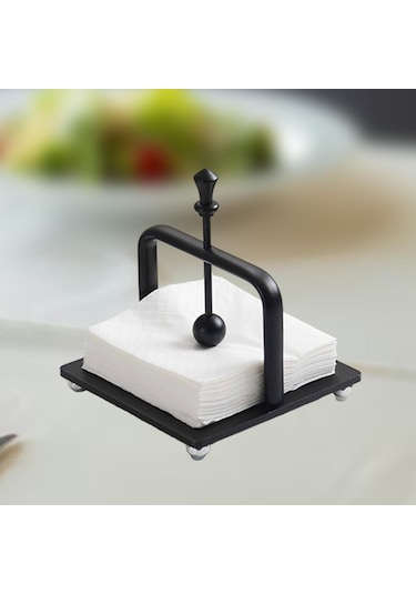Homyl Peçetelik Metal Dekoratif İçecek Peçete Kutusu Yemek Siyah