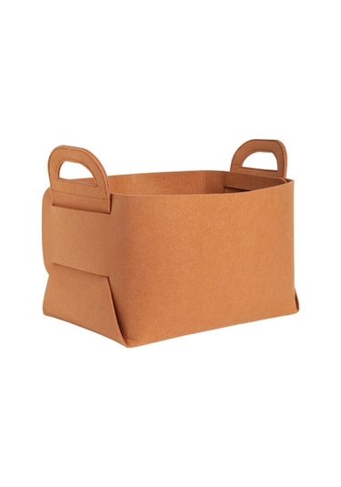 Sones Home Clutter Keçe Katlanabilir Depolama Sepetleri, Boyut: Küçük Kahverengi