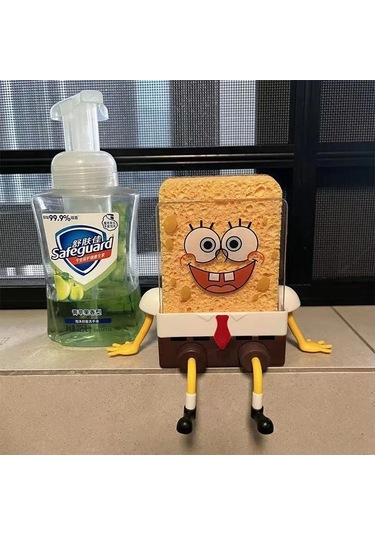 Aubyhe Mutfak Evcilcik Ve Sabun Tutucu, 11.5x8x6 Cm, Multifonksiyonel Sulama Rakipli Abs Plastik, Bakteri Büyümesini Azaltır, 1 Adet Sarı