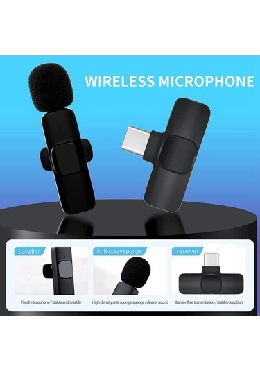 Wondernest K9 2'si 1 Arada Kablosuz Klipsli Otomatik Gürültü Önleyici Canlı Mini Mikrofon, K9 Pro