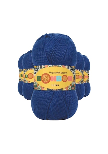 5 Adet Lüks Patik İpi Yünü Saks Mavi 98488