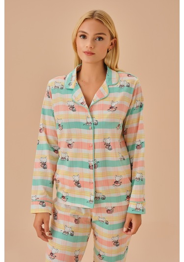 Suwen Lulusu Maskülen Pijama Takımı Sh25218660b1349 Ekru