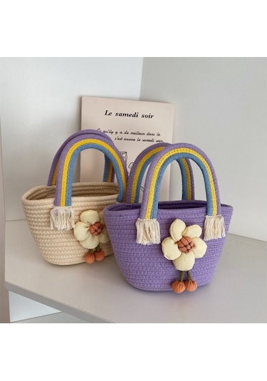 Saman Trendi Küçük Taze Çiçekli Çanta Moda Çanta-beyaz Kapalı Beyaz