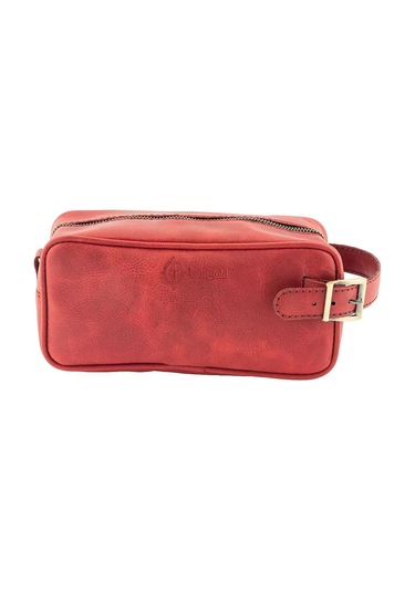 Twingold İsme Özel Dopp Kit Kişisel Bakım Ve Seyahat Çantası - %100 Rainbow Deri - Ac14004 - Kırmızı Kırmızı